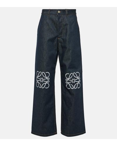 Loewe Jeans a gamba larga Anagram - Blu