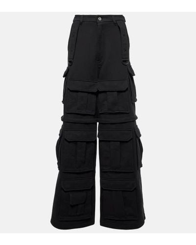 Vetements Cotton-blend Cargo Pants - Black