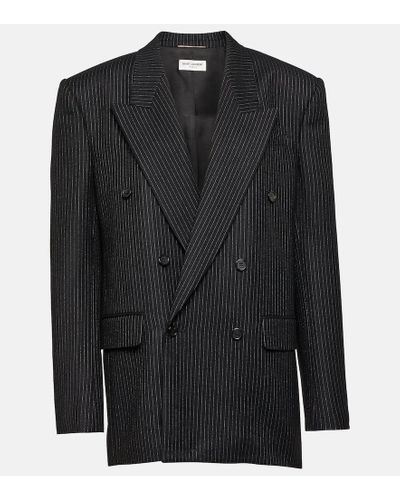 Saint Laurent Oversize-Blazer aus Wolle - Schwarz