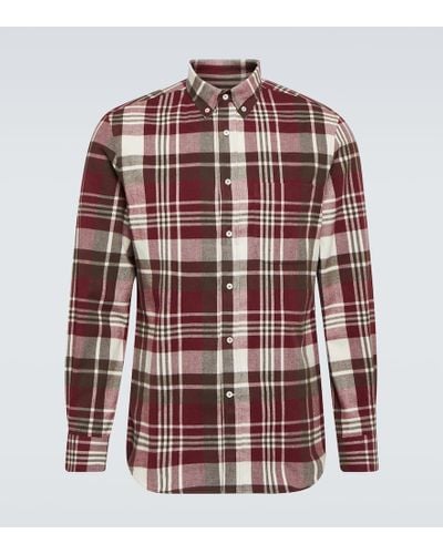 Brunello Cucinelli Madras Flannel Checked Shirt - Red