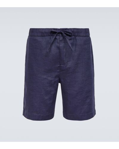 Frescobol Carioca Felipe Linen And Cotton Shorts - Blue