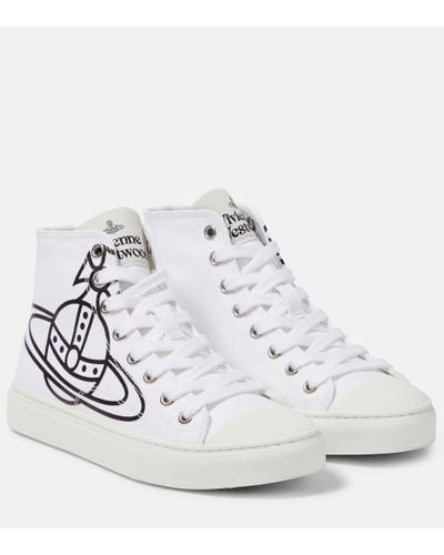 Vivienne Westwood Orb Cotton Canvas High-top Sneakers - White