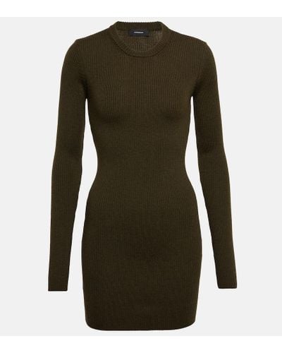 Wardrobe NYC Ribbed-knit Wool Minidress - Green