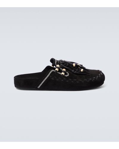 Alanui The Journey Suede Slippers - Black