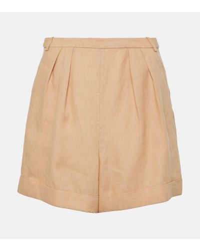 Loro Piana Shorts de lino plisados - Neutro
