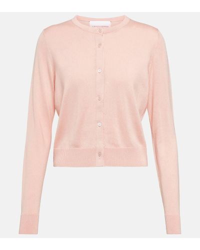 Carolina Herrera Cotton And Silk-blend Cardigan - Pink