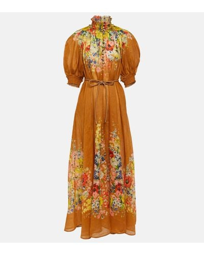 Zimmermann Robe longue Alight a fleurs - Orange