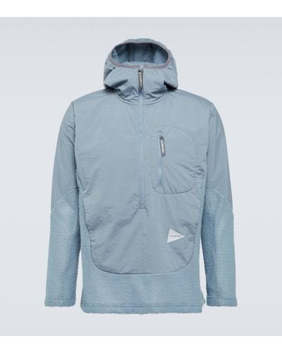 and wander Technical Hoodie - Blue