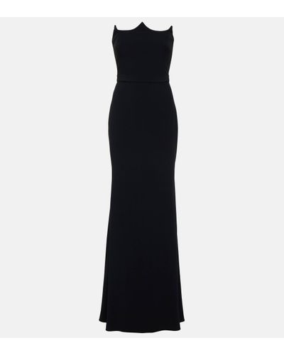 Alexander McQueen Bandeau Crepe Gown - Black