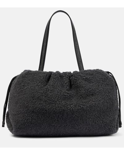 Brunello Cucinelli Wool And Cashmere-blend Tote Bag - Black