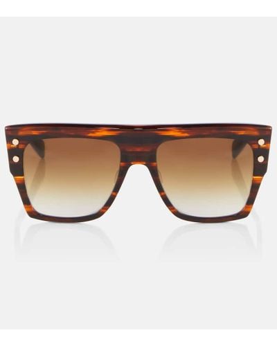 Balmain Bi Flat-top Sunglasses - Brown