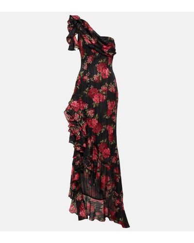 Rasario One-shoulder Floral Gown - Red
