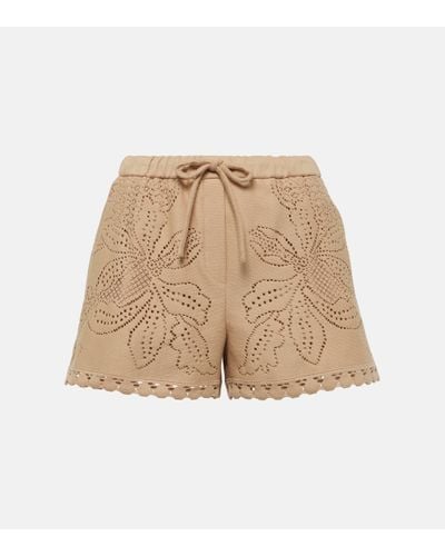 Valentino Guipure Lace Shorts - Natural