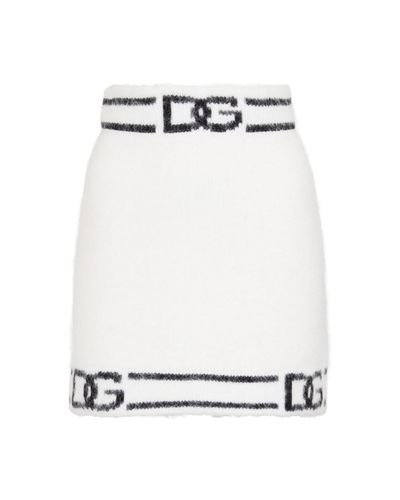 Dolce & Gabbana Minirock mit Kaschmiranteil - Weiß