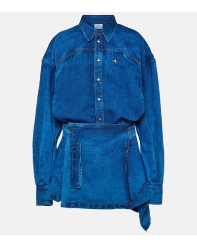 Vivienne Westwood Vestido camisero Meghan en denim - Azul
