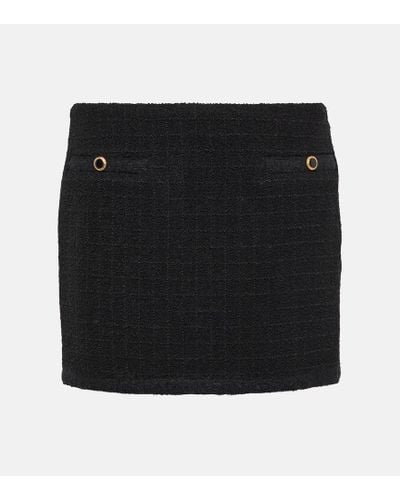 Alessandra Rich Checked Tweed Miniskirt - Black