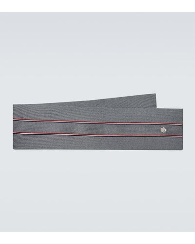 Moncler Ribbed-knit Wool Scarf - Gray