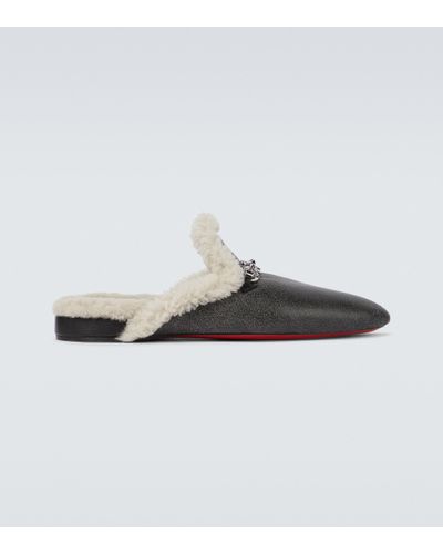 Christian Louboutin Woolito Swing Flat Leather Mules - Multicolor