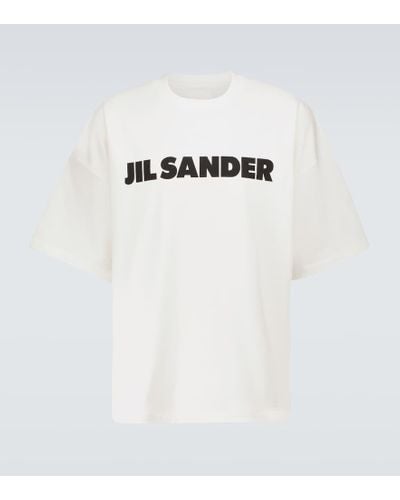 Jil Sander Camiseta de algodon con logo - Blanco