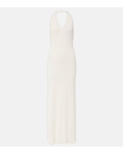 Nili Lotan Ivenka Ribbed-knit Cotton Maxi Dress - White