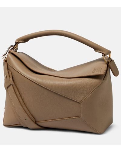 Loewe Puzzle Edge Leather Shoulder Bag - Brown