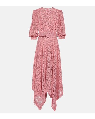 Costarellos Mina Floral Corded-lace Midi Dress - Pink
