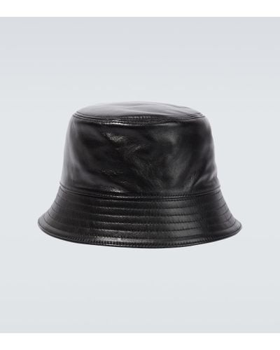 Prada Cappello da pescatore in pelle - Nero