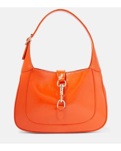 Gucci Jackie Small Patent Leather Shoulder Bag - Orange