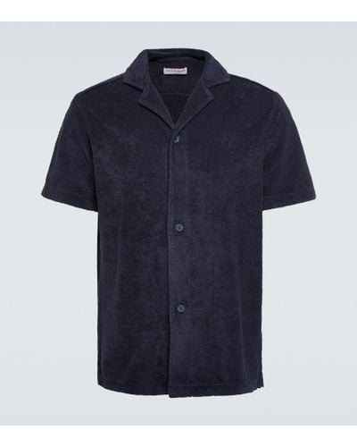 Orlebar Brown Camisa Howell en felpa de algodon - Azul