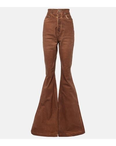 Rick Owens High-rise Flared Jeans - Brown