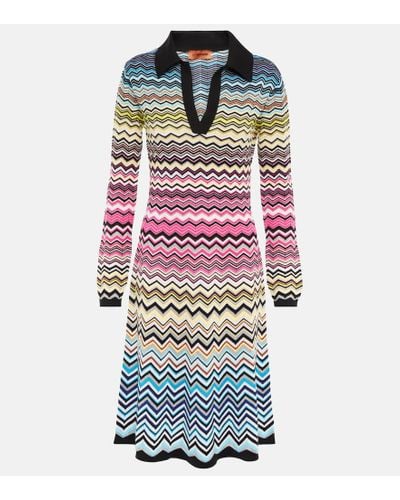 Missoni Zig-zag Knit Cotton-blend Midi Dress - Multicolor