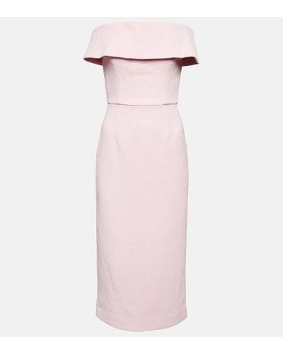 Rebecca Vallance Off-the-shoulder Crepe Midi Dress - Pink