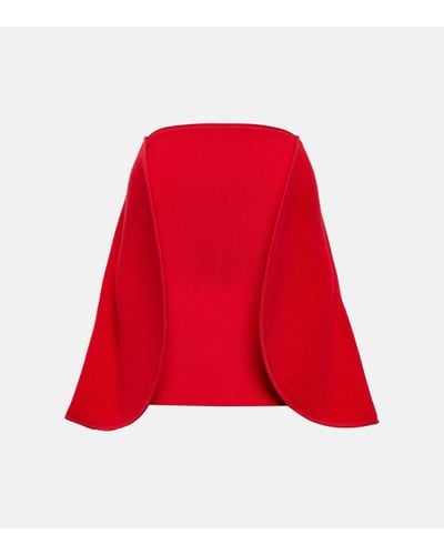 Victoria Beckham Panelled Jersey Miniskirt - Red