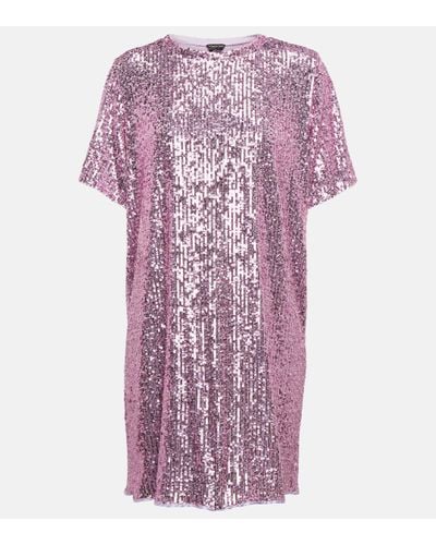 Tom Ford Robe t-shirt a sequins - Violet