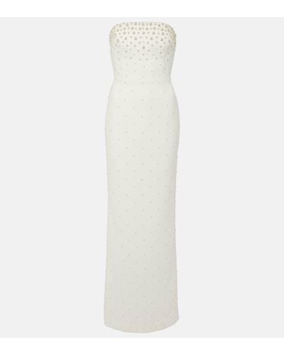 Rebecca Vallance Bridal Theresa Faux Pearl-embellished Gown - White