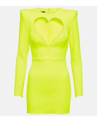 Alex Perry Heart Cutout Minidress - Yellow