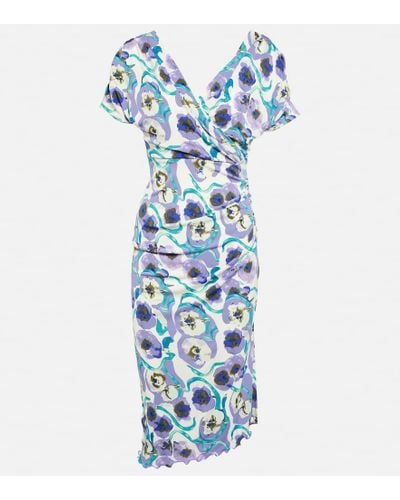 Diane von Furstenberg Havana Printed Jersey Midi Dress - Blue