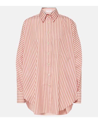 Brunello Cucinelli Oversize-Hemd aus Baumwolle und Seide - Pink