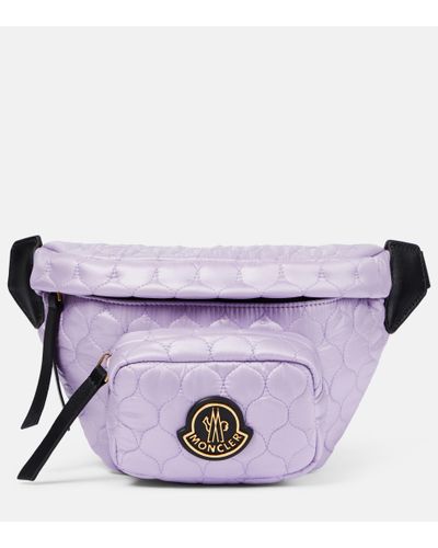 Moncler Felicie Logo Quilted Belt Bag - Purple