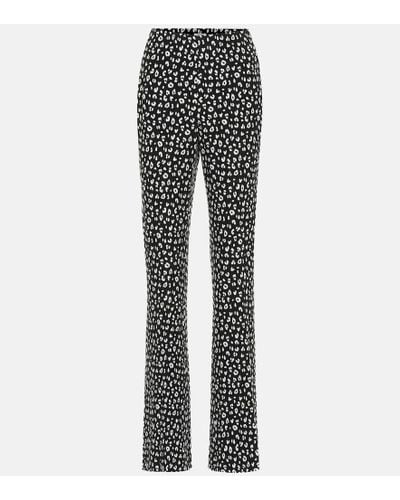 Miu Miu Pantalones flared de punto fino - Negro