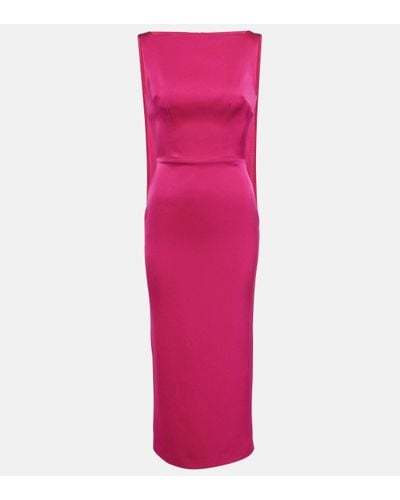 Alex Perry Draped Satin Crepe Midi Dress - Pink