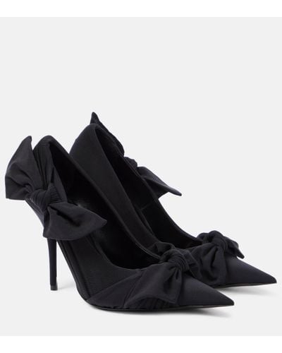 Balenciaga Knife Knot Bow-detail Court Shoes - Black
