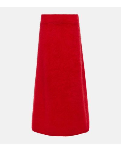 Lisa Yang Asta Cashmere Midi Skirt - Red