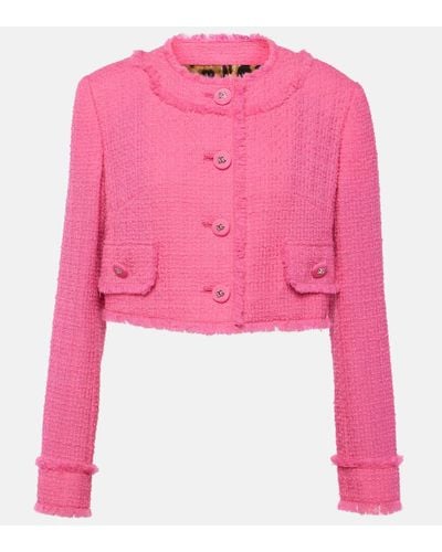 Dolce & Gabbana Cropped-Jacke Raschel aus Tweed - Pink