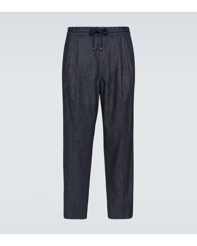 Brunello Cucinelli Pantaloni chino di jeans - Blu