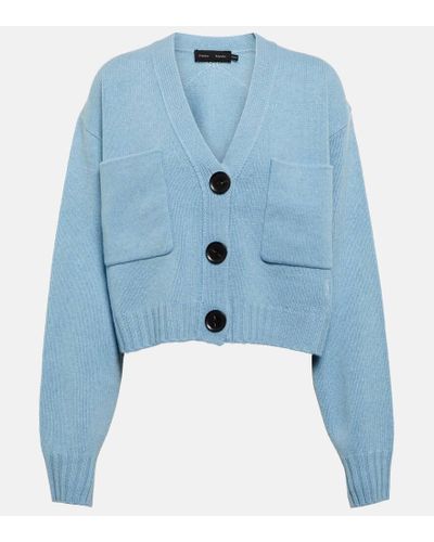 Proenza Schouler Cardigan in cashmere e lana a righe - Blu