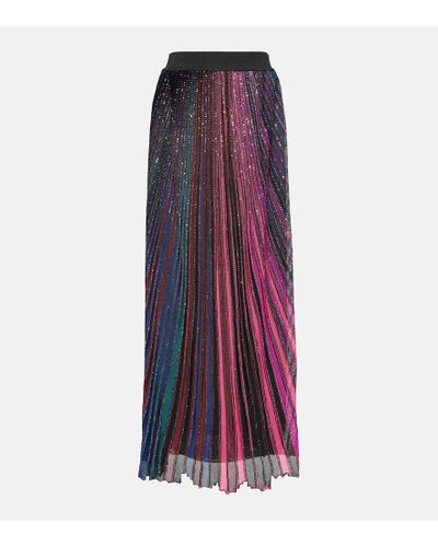 Missoni Striped Sequin-embellished Maxi Skirt - Purple