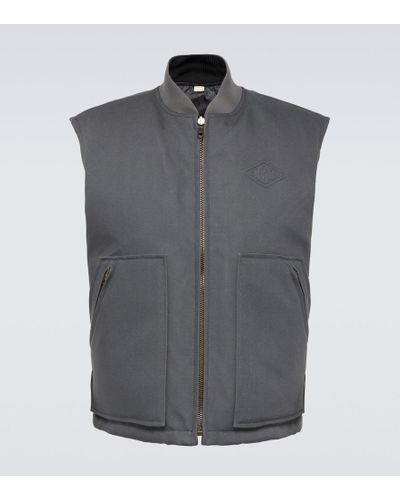 Gucci Reversible Cotton Canvas Down Vest - Gray