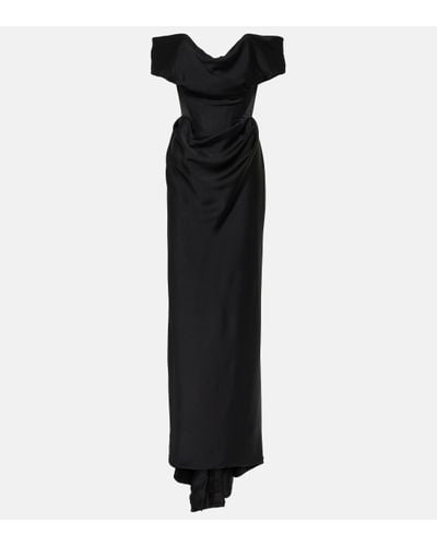 Vivienne Westwood Nova Cocotte Crepe Satin Gown - Black