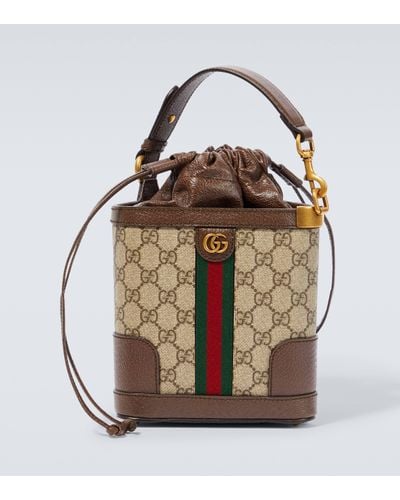 Gucci Ophidia GG Canvas Bucket Bag - Brown